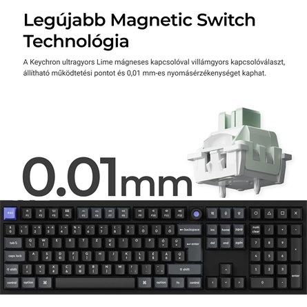 Keychron Q6 HE - A Keychron Launcher webes szoftver felülete a finomhangolási beállításokkal