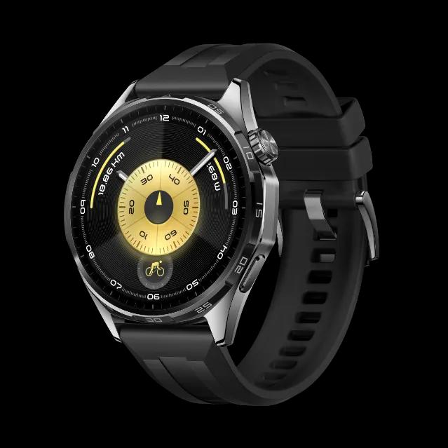 Huawei Watch GT 6 - a Huawei Watch GT 6 sportolás közben, számlapján a pulzusszámmal