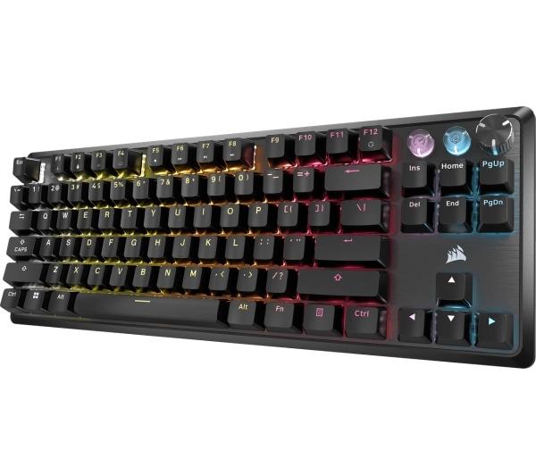 Corsair K70 PRO TKL - A Corsair K70 PRO TKL lecsatolható csuklótámasza és a billentyűk profilja