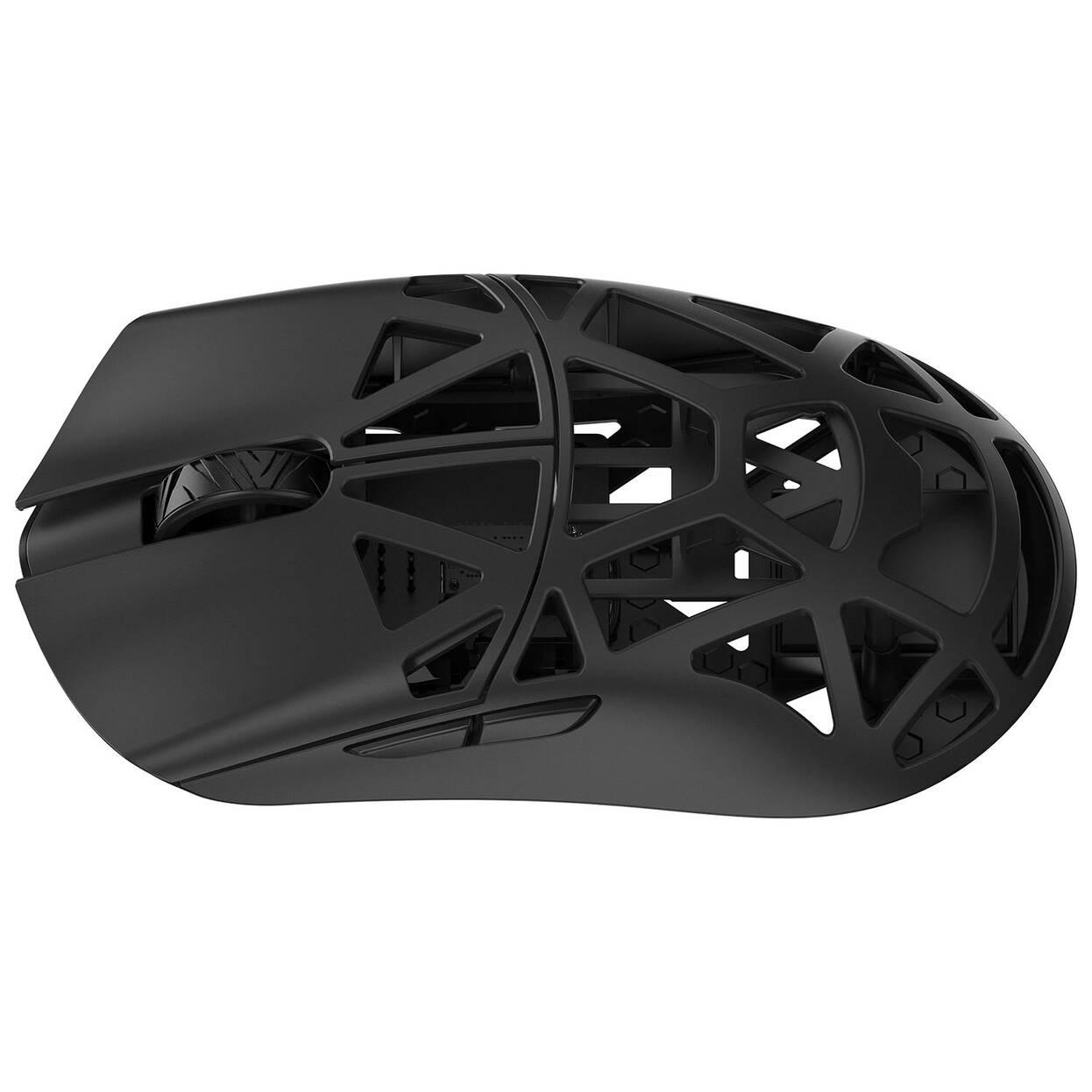 WLMouse Beast X - Az egér profilból, jól látható solid oldalfallal és az ergonómikus ívvel