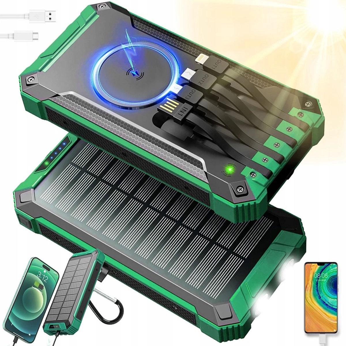 Napelemes Power Bank 30000 mAh (Qi & beépített kábelek) - termékteszt