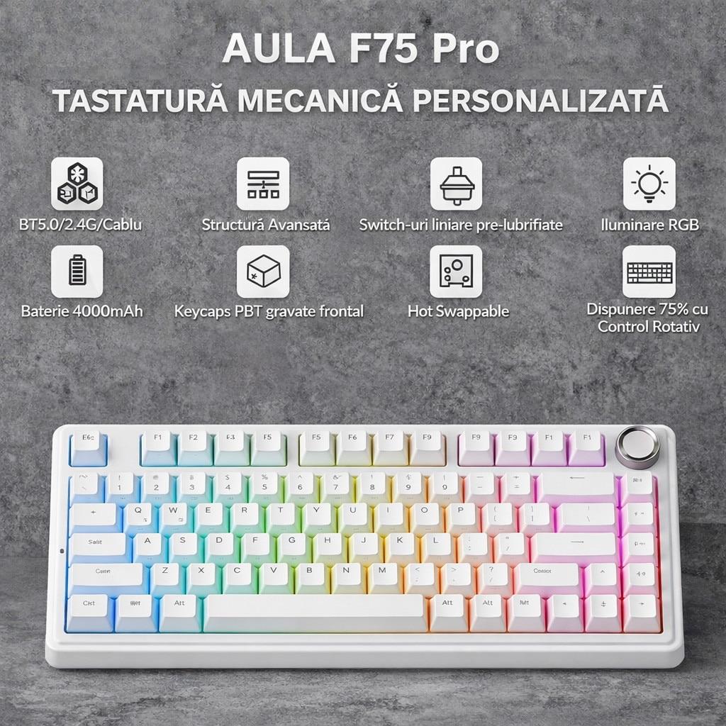 AULA F75 Pro Mechanikus Billentyűzet használat közben