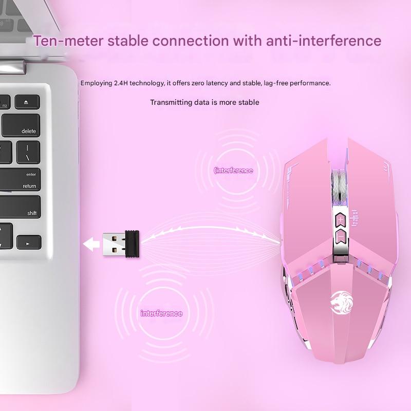 Csendes Bluetooth Egér (Pink) használat közben
