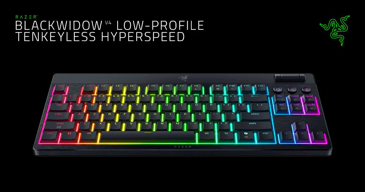 Razer BlackWidow V4 Low-Profile Tenkeyless HyperSpeed használat közben
