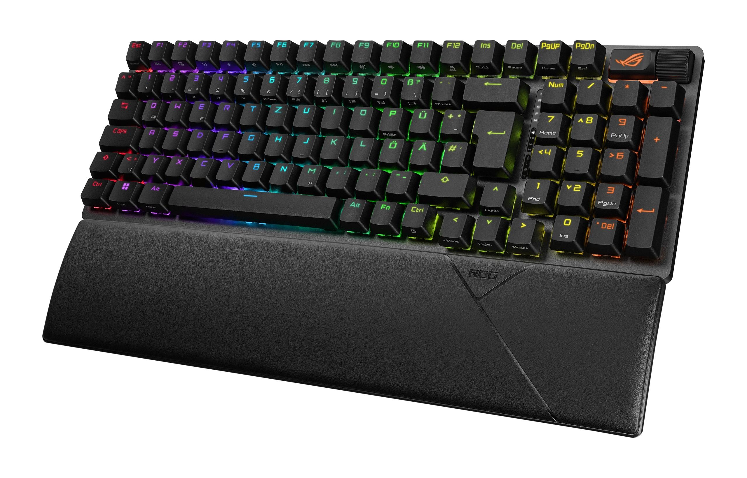 ASUS ROG Strix Scope II 96 Wireless - A gyárilag kent ROG NX kapcsolók és a PBT billentyűsapkák közelebbről