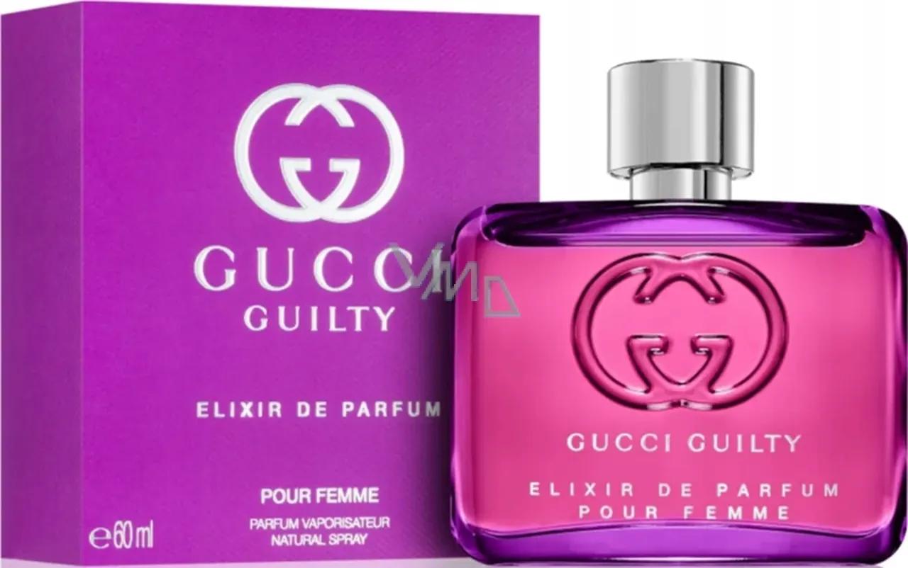 Gucci Guilty Elixir de Parfum - a parfüm üvege közelebbről, a luxus kivitelezés részleteivel