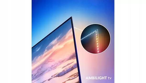 Philips OLED770 - a tévé alsó élén található beépített hangszórórácsok close-up képe