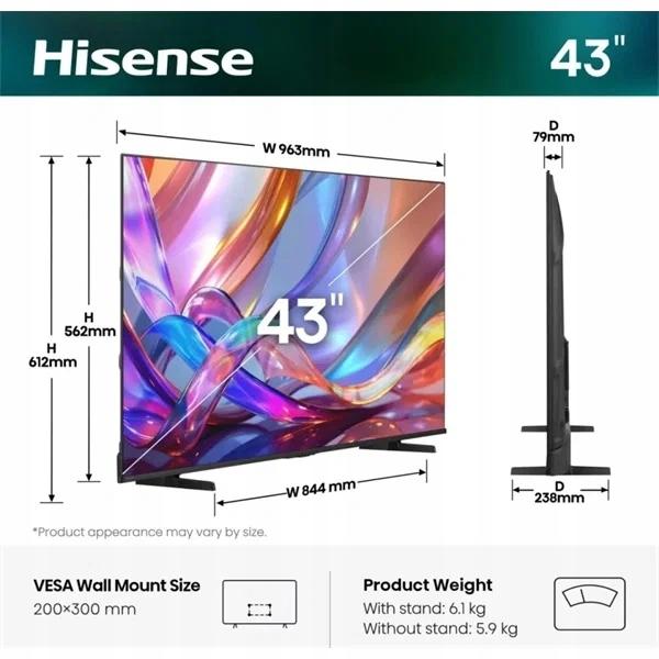 Hisense E7Q - a tv csatlakozói és vékony kávája ráközelítve