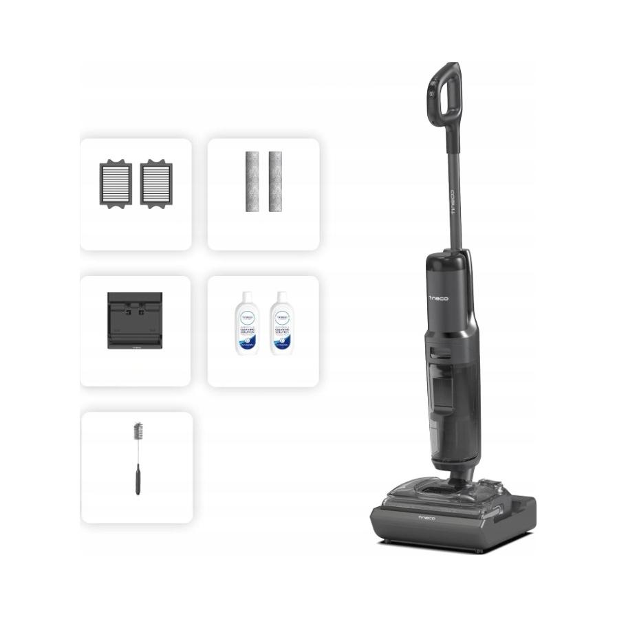 Tineco Floor One S7 Stretch Ultra - 180 fokban laposra döntött porszívó egy alacsony kanapé alatt