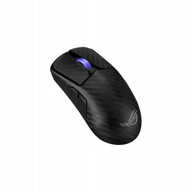 ASUS ROG Harpe Ace Extreme - Az egér alja az AimPoint Pro szenzorral és az optikai kapcsolók részleteivel