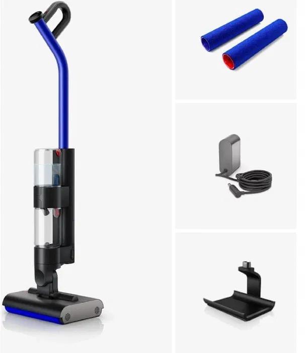 Dyson WashG1 - A forgó mikroszálas hengerek közeli képe takarítás közben