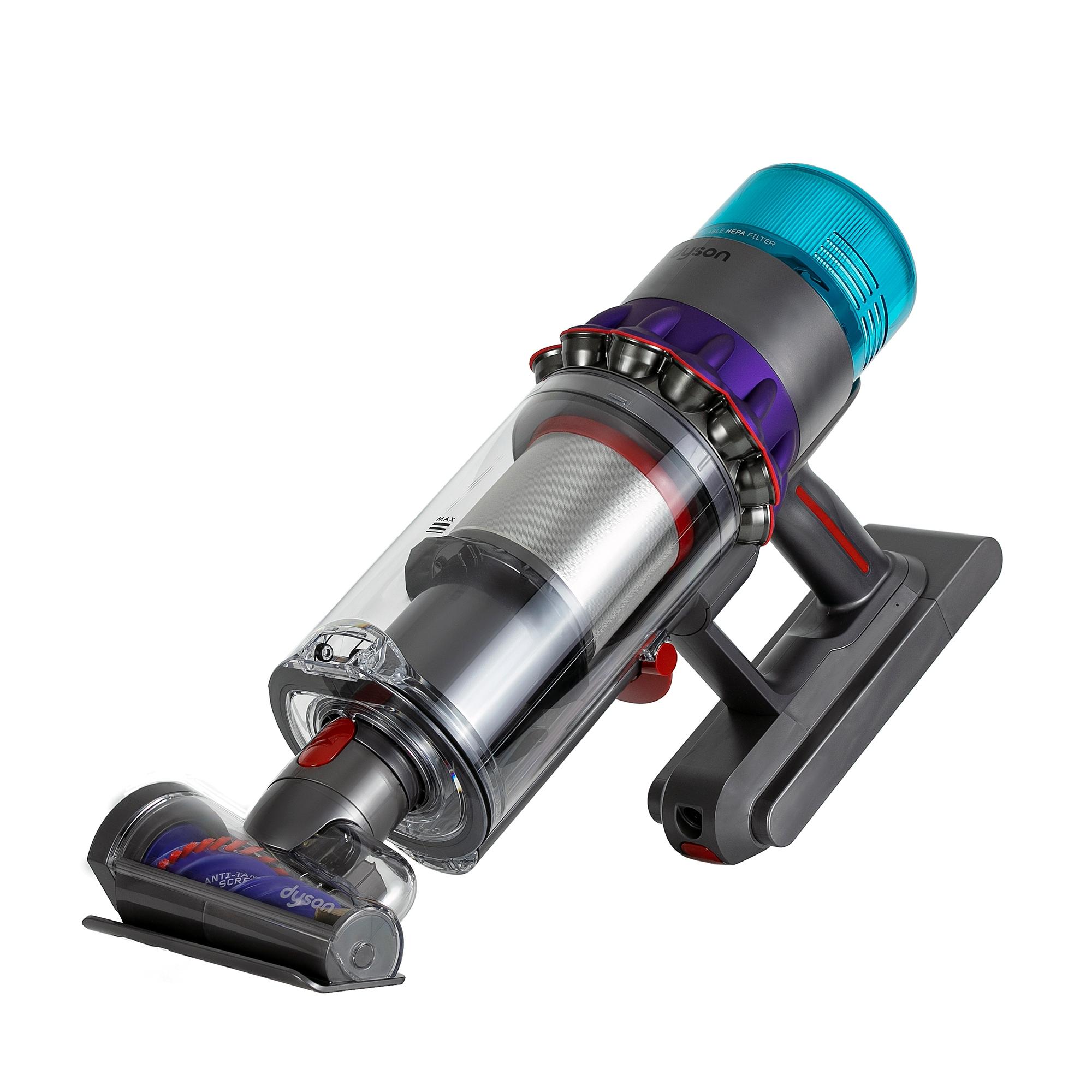 Dyson Gen5outsize - A továbbfejlesztett Fluffy Optic világítós padlófej zöld fénye a parkettán lévő porszemcséken