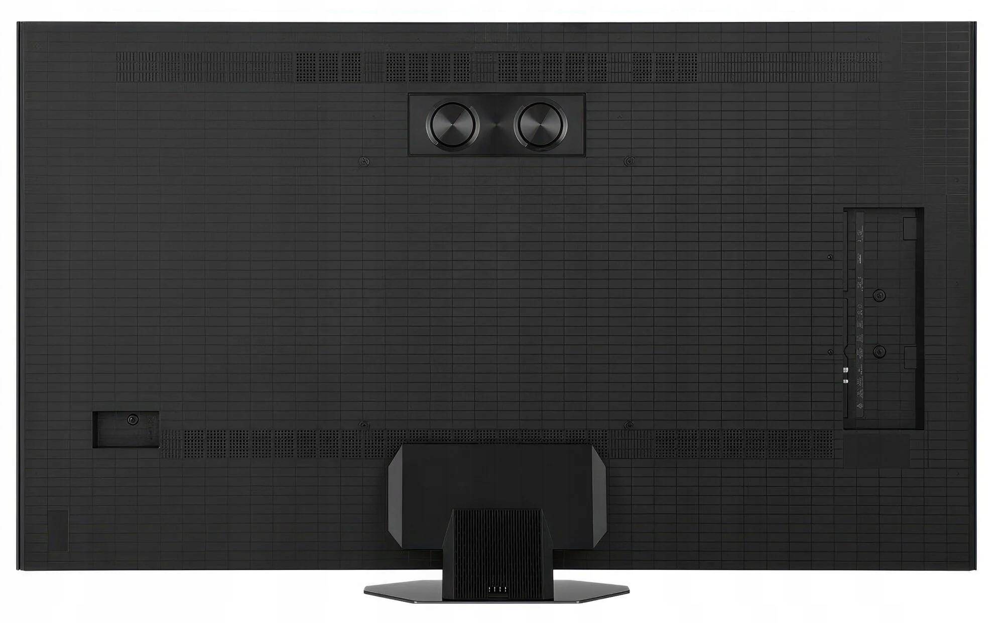 Hisense U8Q - A tévé hátoldala a beépített mélynyomóval és a felső hangszórókkal