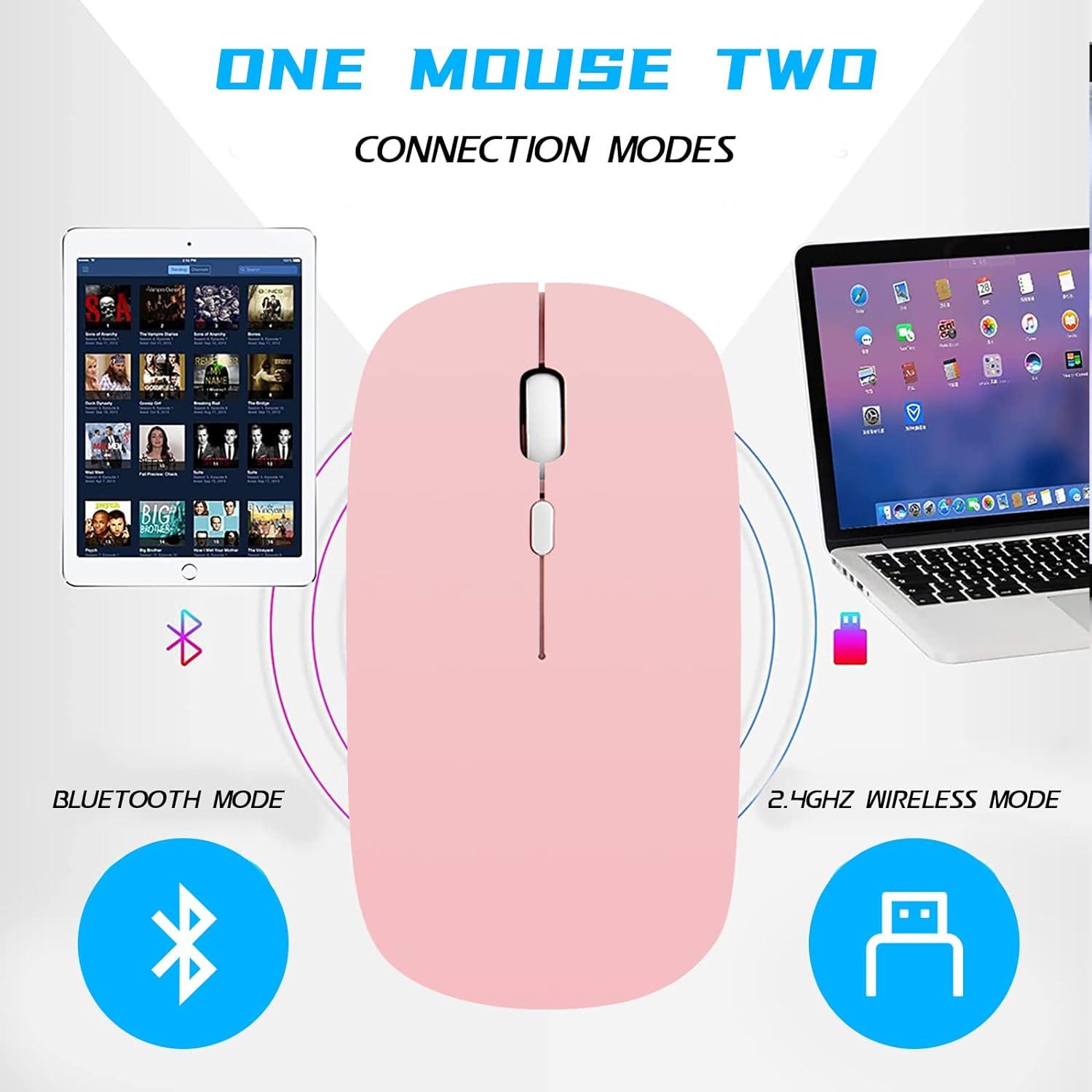 Csendes Bluetooth Egér (Pink) használat közben