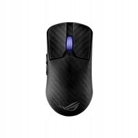 ASUS ROG Harpe Ace Extreme - Az egér használat közben egy textil egérpadon, kiemelve a kényelmes fogást