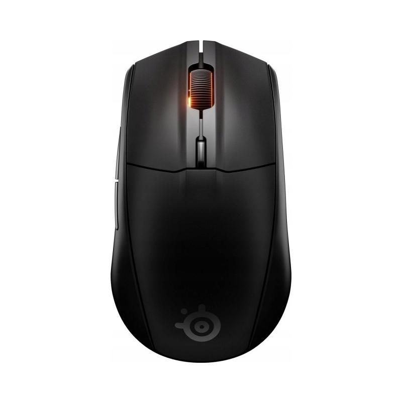 SteelSeries Rival 3 Wireless Gen 2 - az egér alsó része a dual-mode kapcsolóval és a TrueMove Air optikai érzékelővel