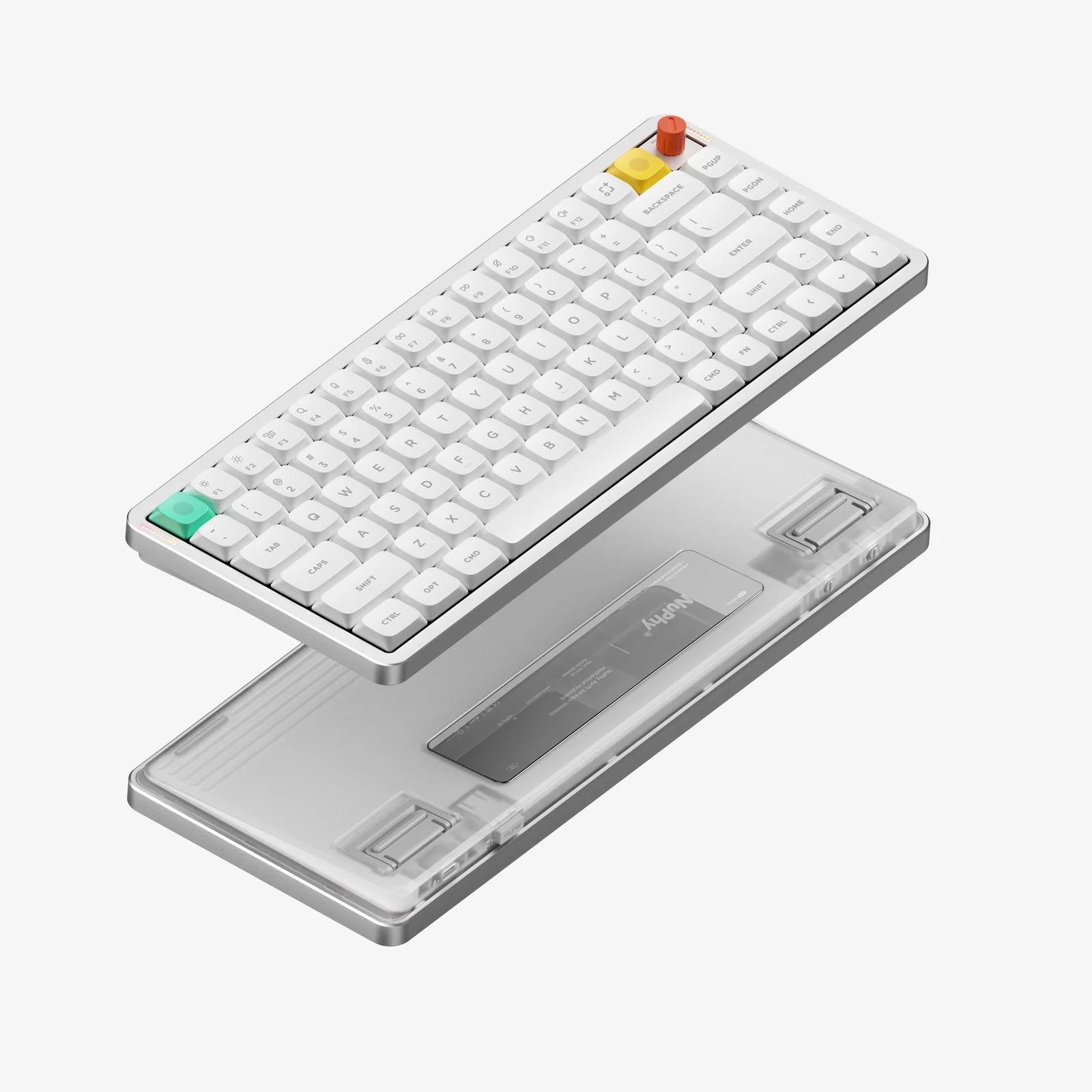 NuPhy Air75 V2 - Közelkép a Blush Nano kapcsolókról és a PBT billentyűsapkákról