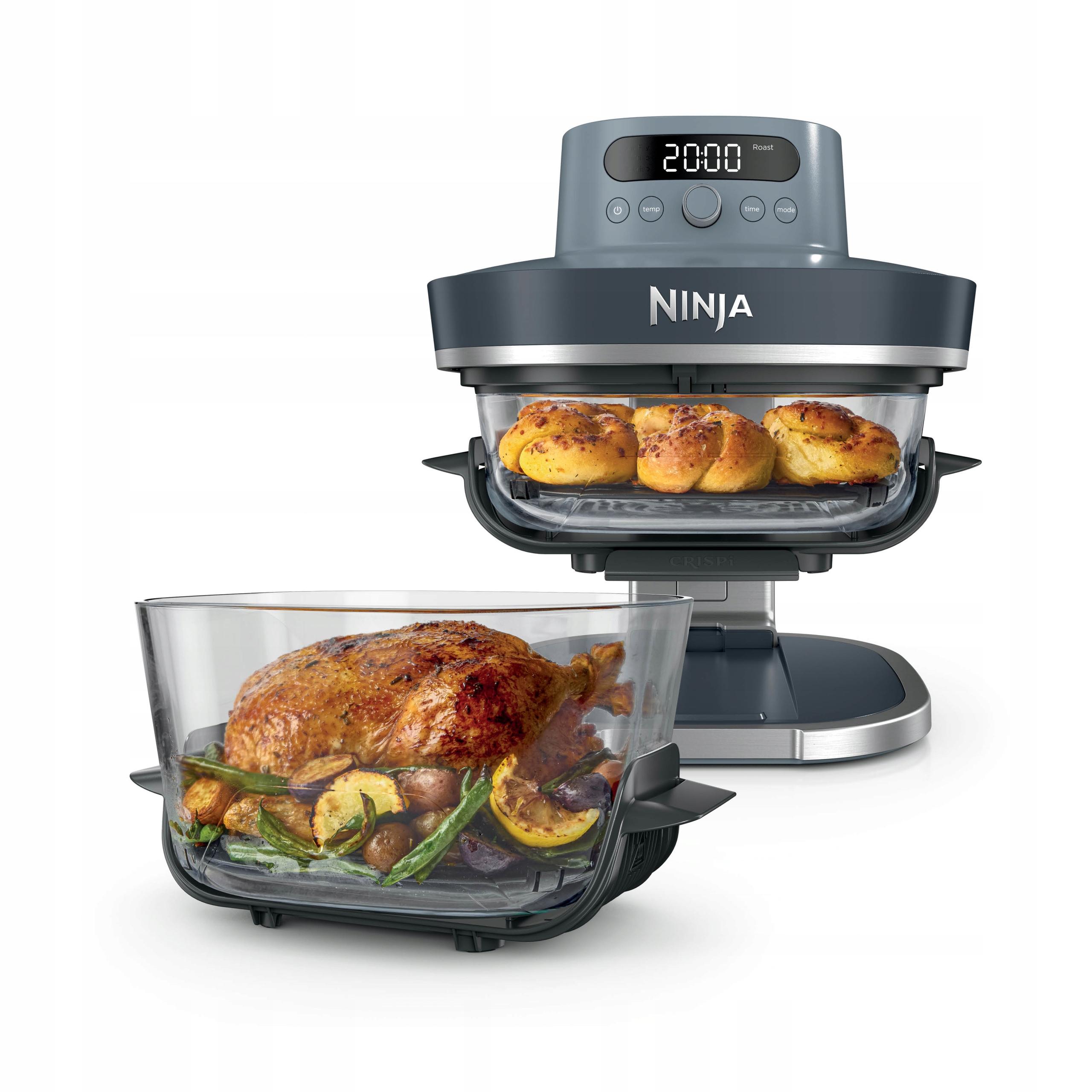 Ninja Crispi PRO XL - szaftos hús és ropogós zöldségek az átlátszó üvegtálban