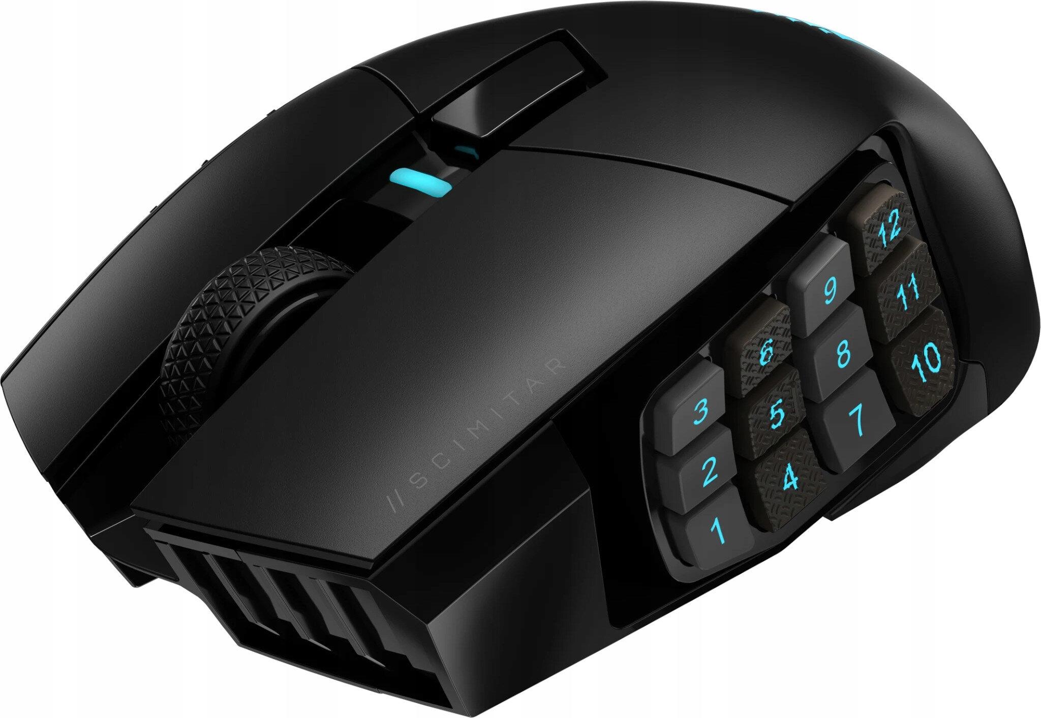 Corsair Scimitar Elite Wireless SE - Az egér és a hozzá tartozó USB-C kábel, valamint a vezeték nélküli adapter a csomagolásban