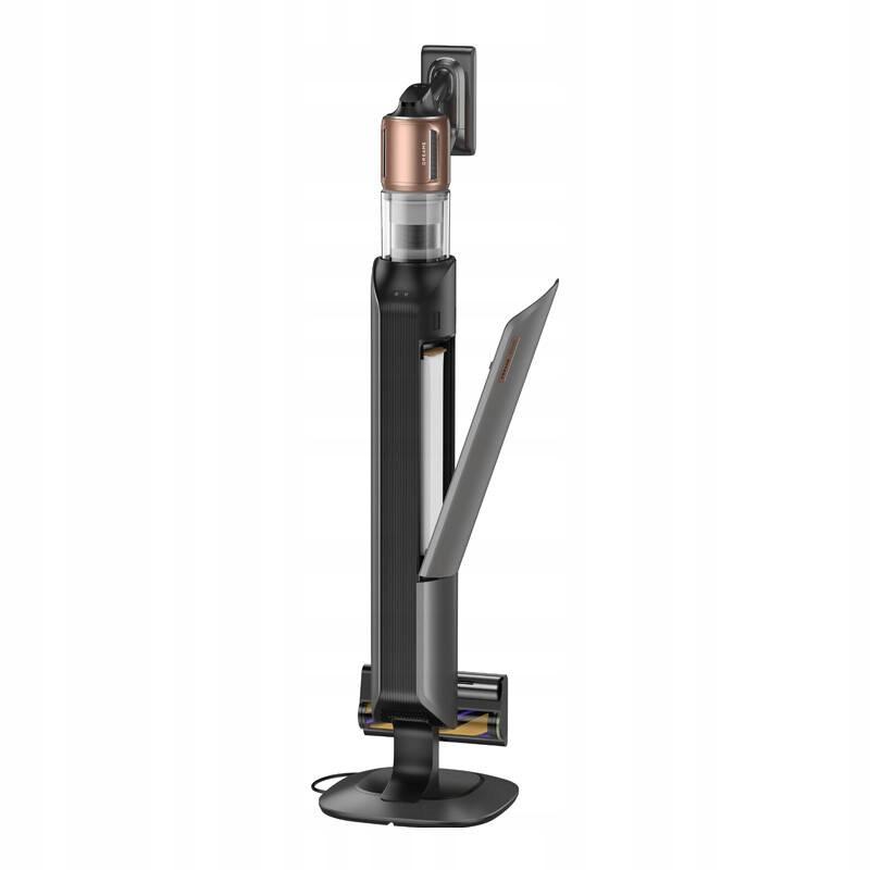 Dreame Z40 Station - az Omni-Brush kefe LED világítása működés közben a padlón