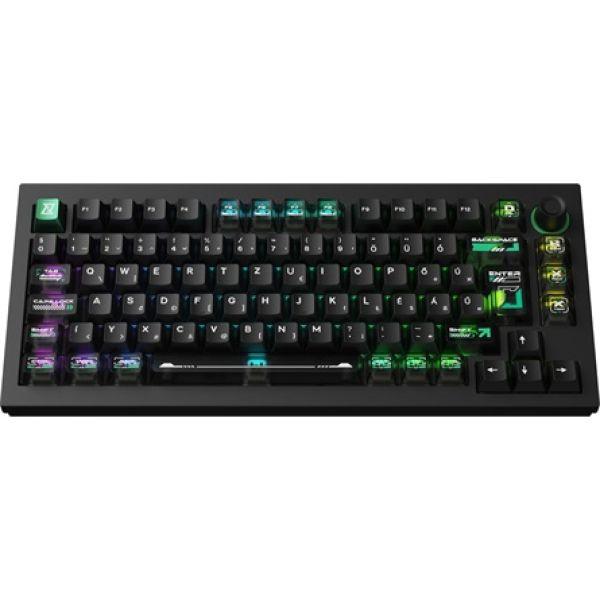 Lemokey L5 HE - A Lemokey L5 HE gépelés közben egy letisztult gamer asztalon