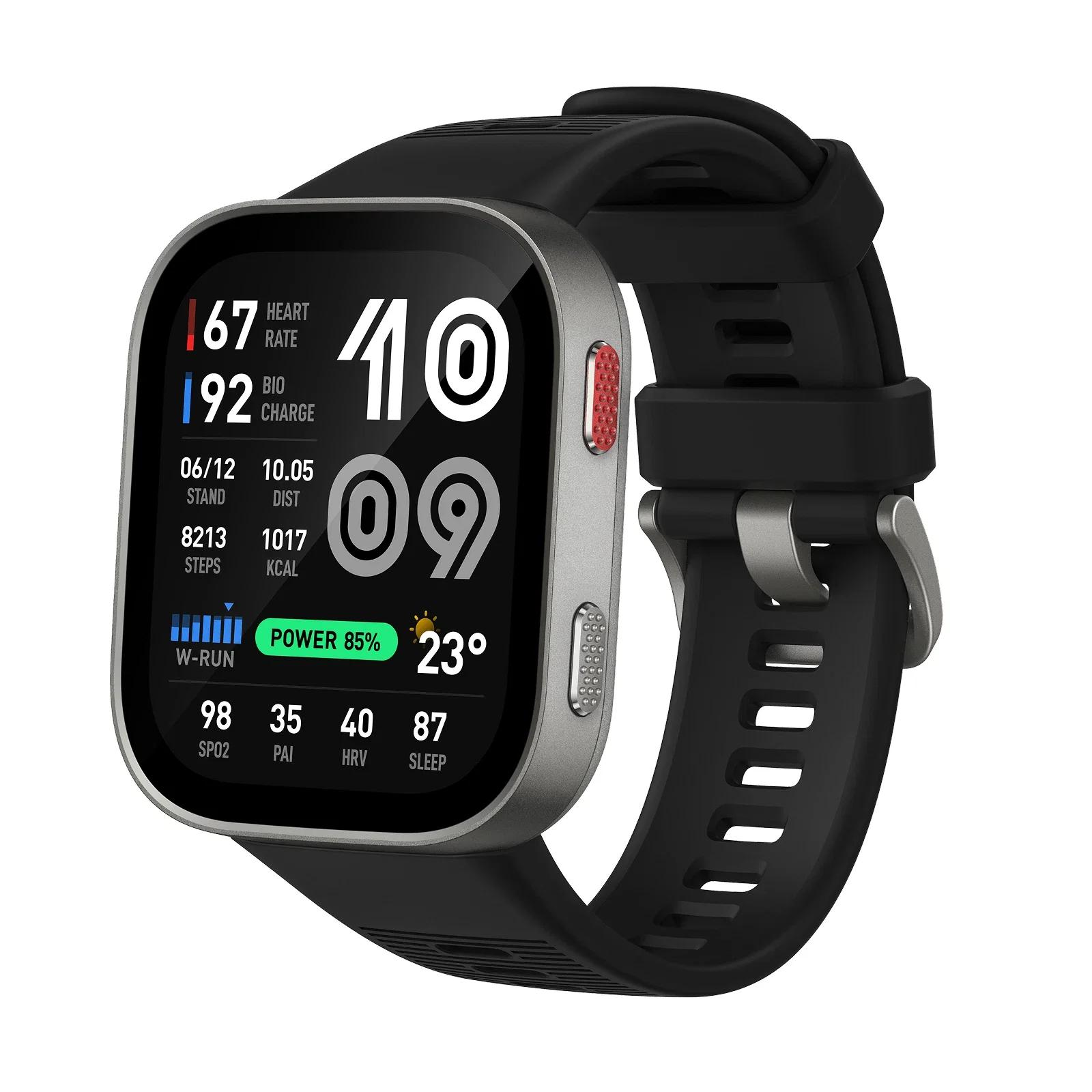 Amazfit Bip Max - Az óra csuklón viselve, testreszabott óralappal és védőtokkal