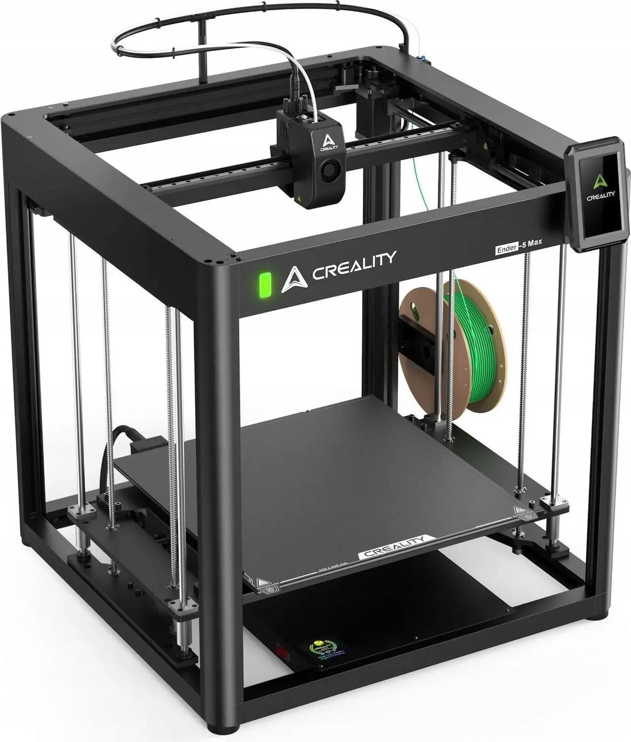 Creality Ender-5 Max - az érintőképernyős kijelző és a Creality Print szoftver felülete