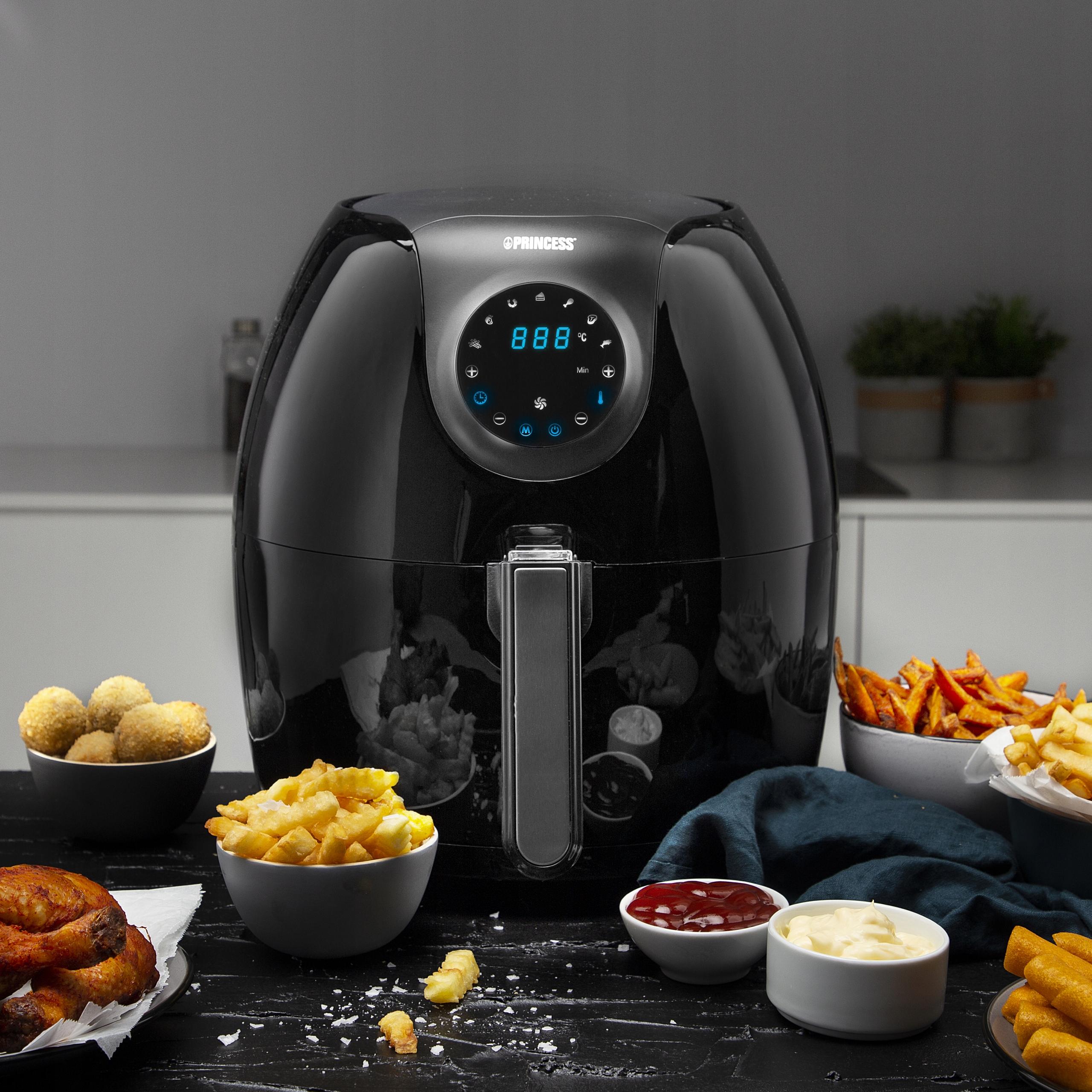 Princess Aerofryer Oven 182075 - a digitális érintőkijelző működés közben a beállított programokkal