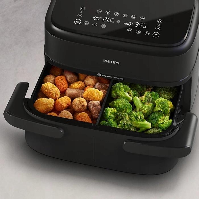 Philips 5000 Series Dual Basket Airfryer - A két külön kihúzható sütőkosár és a belső kialakítás