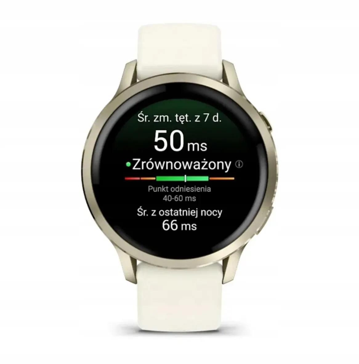 Garmin Venu 4 - Az óra számlapja közvetlen napsütésben, futási adatokat mutatva