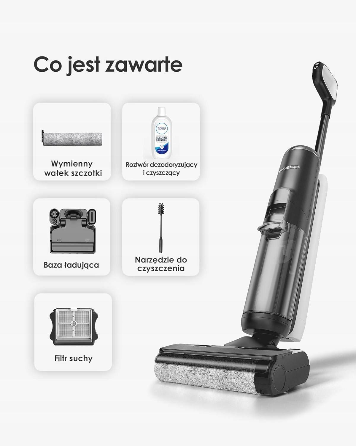 Tineco Pure One Station 5 - Közelkép a színes LCD kijelzőről és az iLoop szenzor működéséről