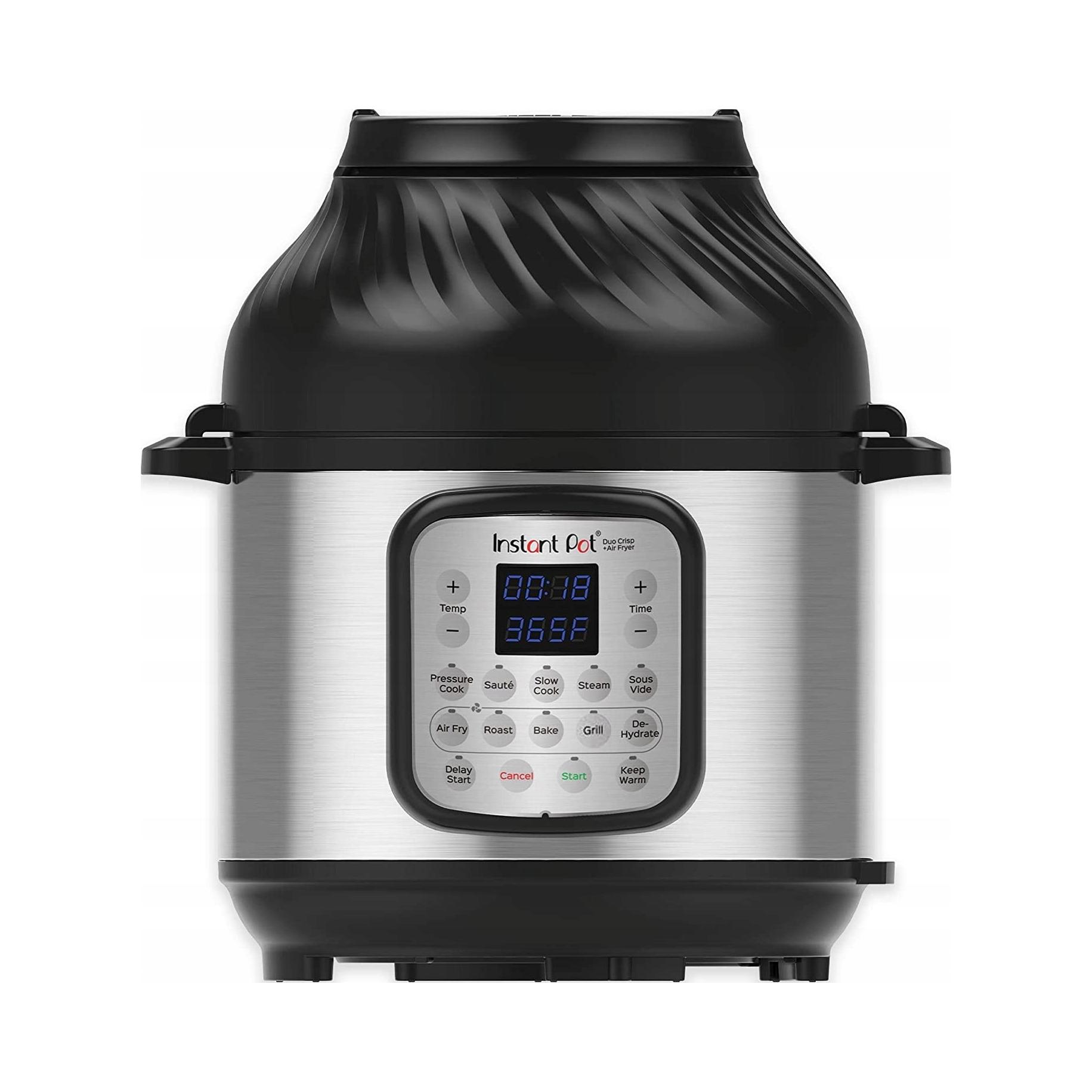 Instant Pot Dual VersaZone - a rozsdamentes acél belső edény és a meleglevegős sütőkosár