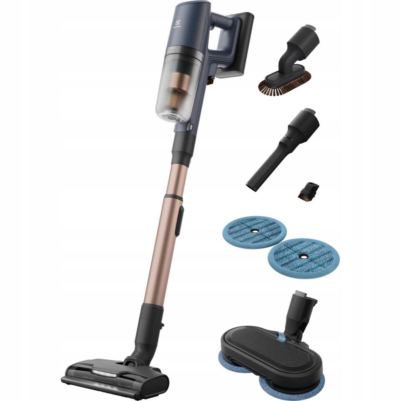 Electrolux 800 Cordless Vacuum - Az Electrolux EP82H25WET rúdporszívó elegáns farmerkék színben, feltöltött állványon