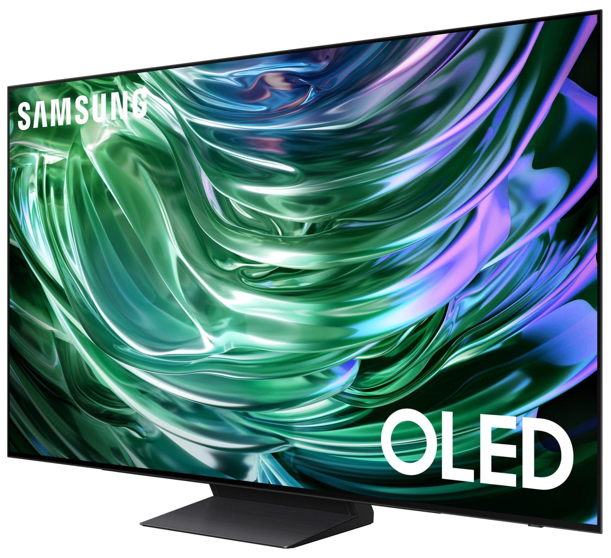Samsung OLED S95F - 4K HDR filmnézés sötét szobában a Samsung OLED kijelzőjén, mély feketékkel