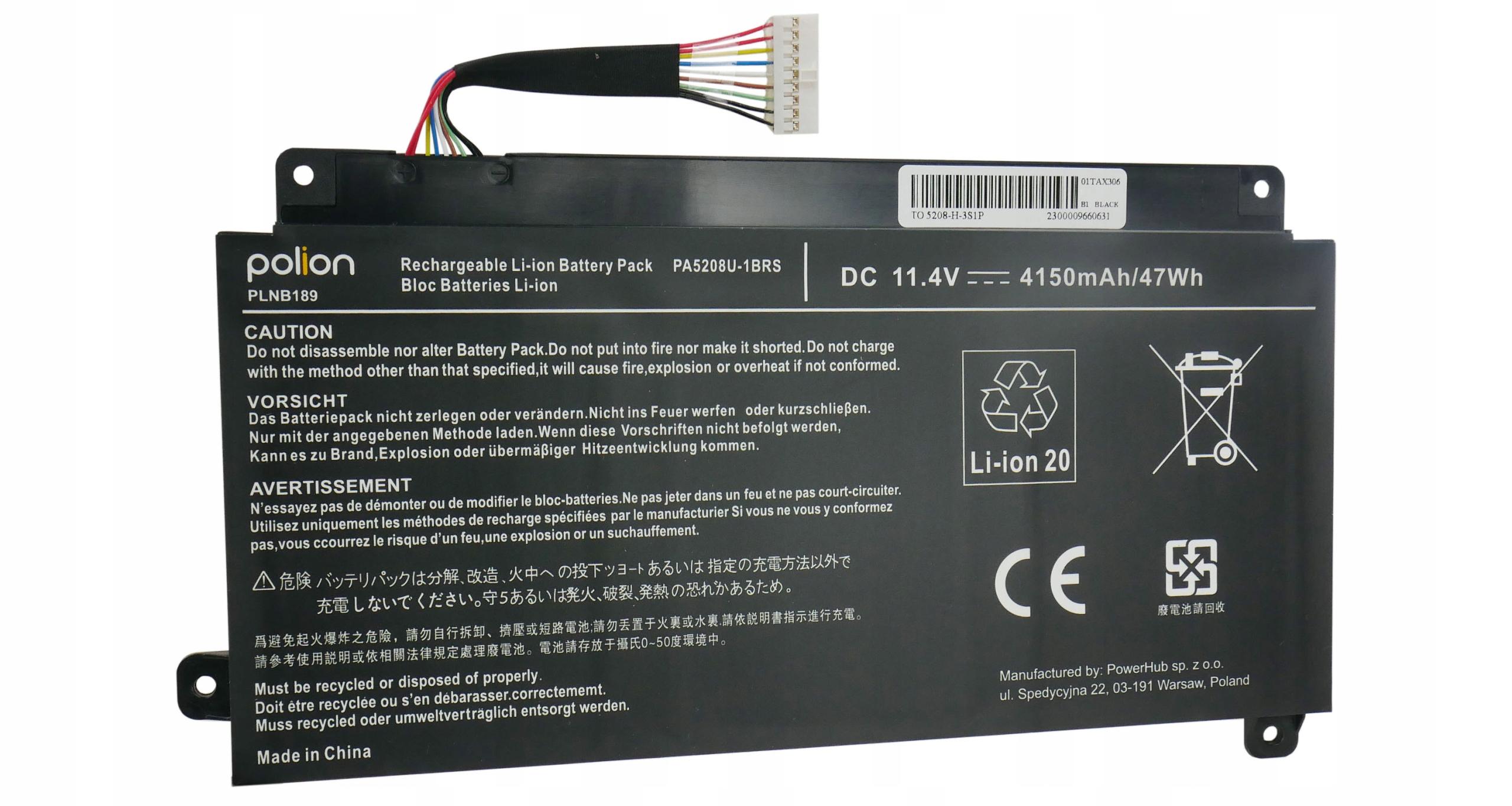 Toshiba QV3F - Az akkumulátor csatlakozója és a hátoldali specifikációs matrica