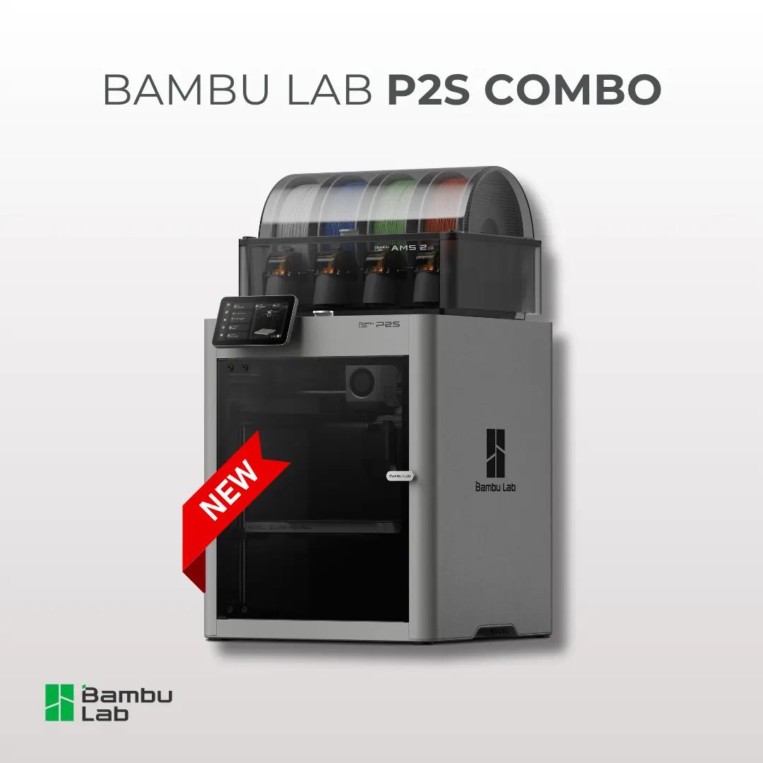 Bambu Lab P2S Combo (AMS 2-vel) használat közben