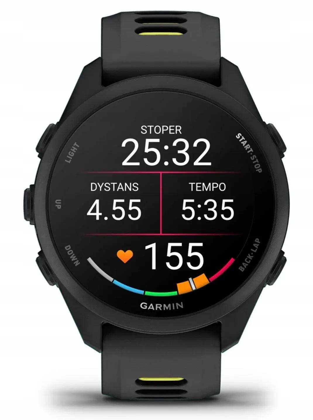 Garmin Forerunner 170 - Az AMOLED kijelző éles képe futás közbeni edzésadatokkal
