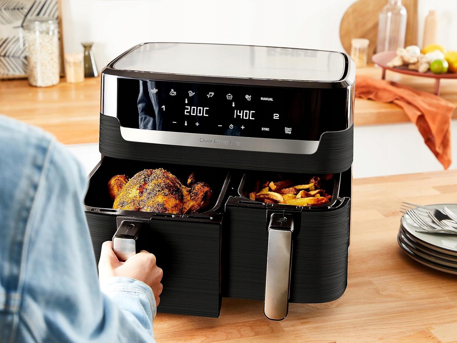 Tefal Easy Fry Dual Flexcook - mosogatógépbe pakolható kivehető sütőkosarak és rácsok