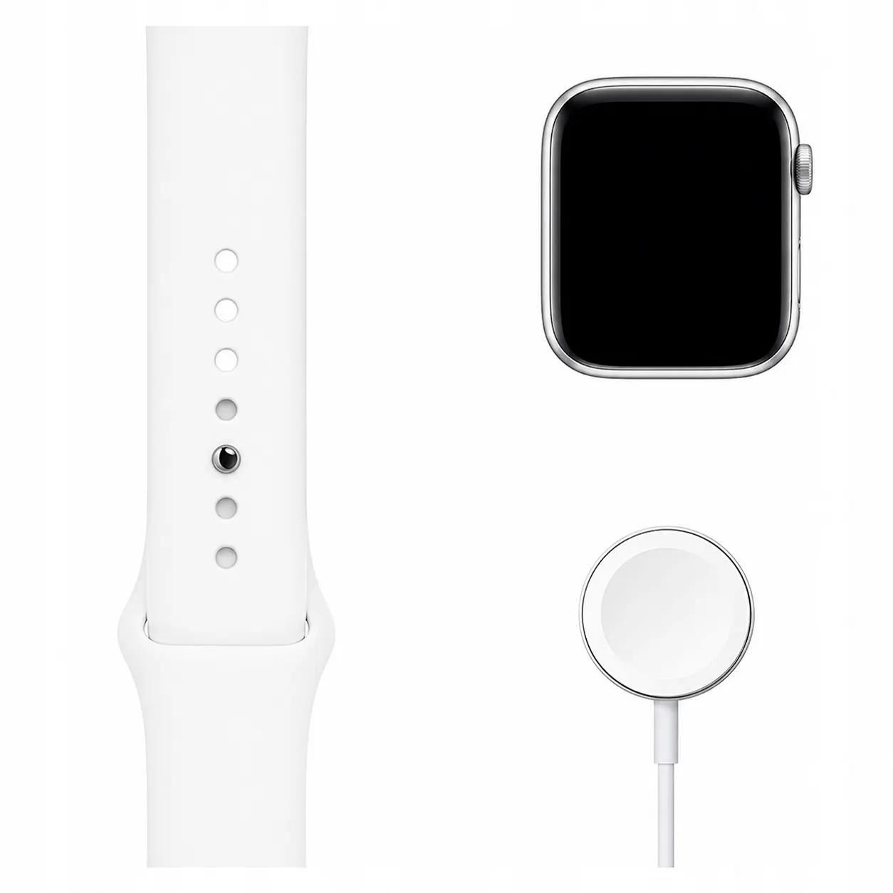 Apple Watch SE 3 - Az óra és a mágneses töltőkábel a csomagolásból kivéve