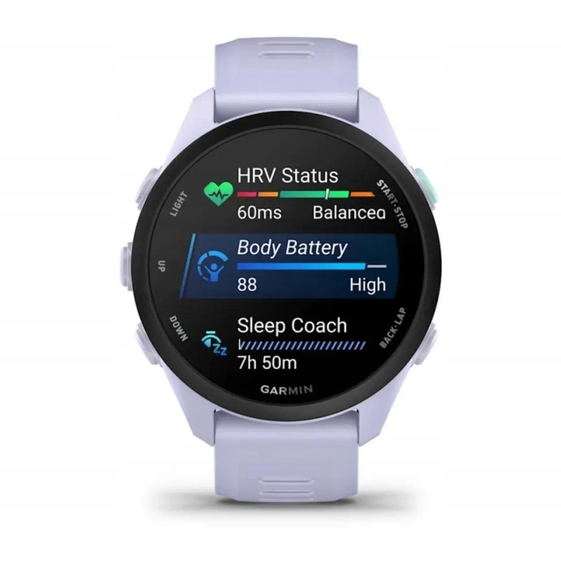 Garmin Forerunner 70 - Az óra színes AMOLED kijelzője edzés közben a pulzust és a tempót mutatja