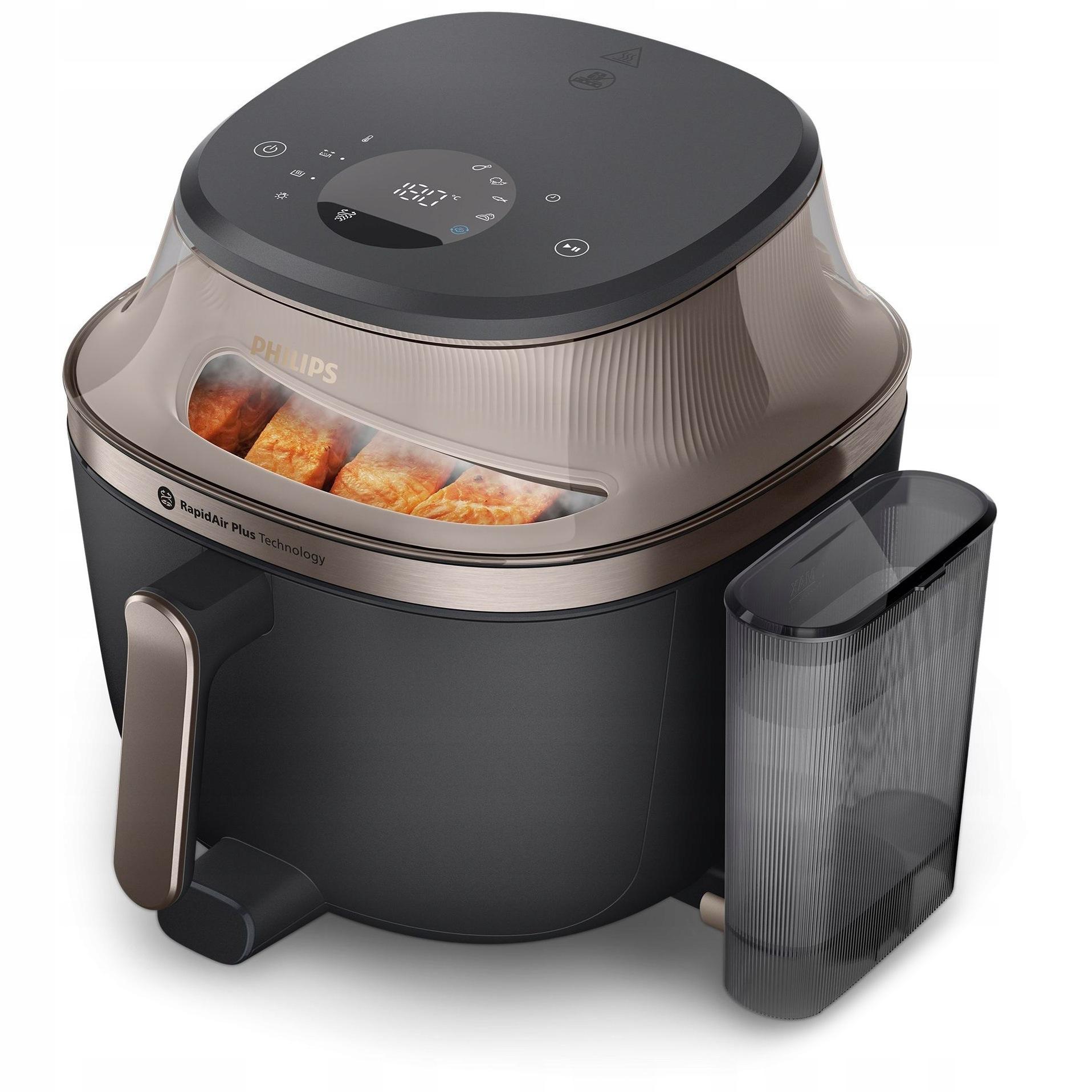 Philips 2000 Series NA220/00 - az EasySlide sínen kihúzott kosár a betekintőablakkal
