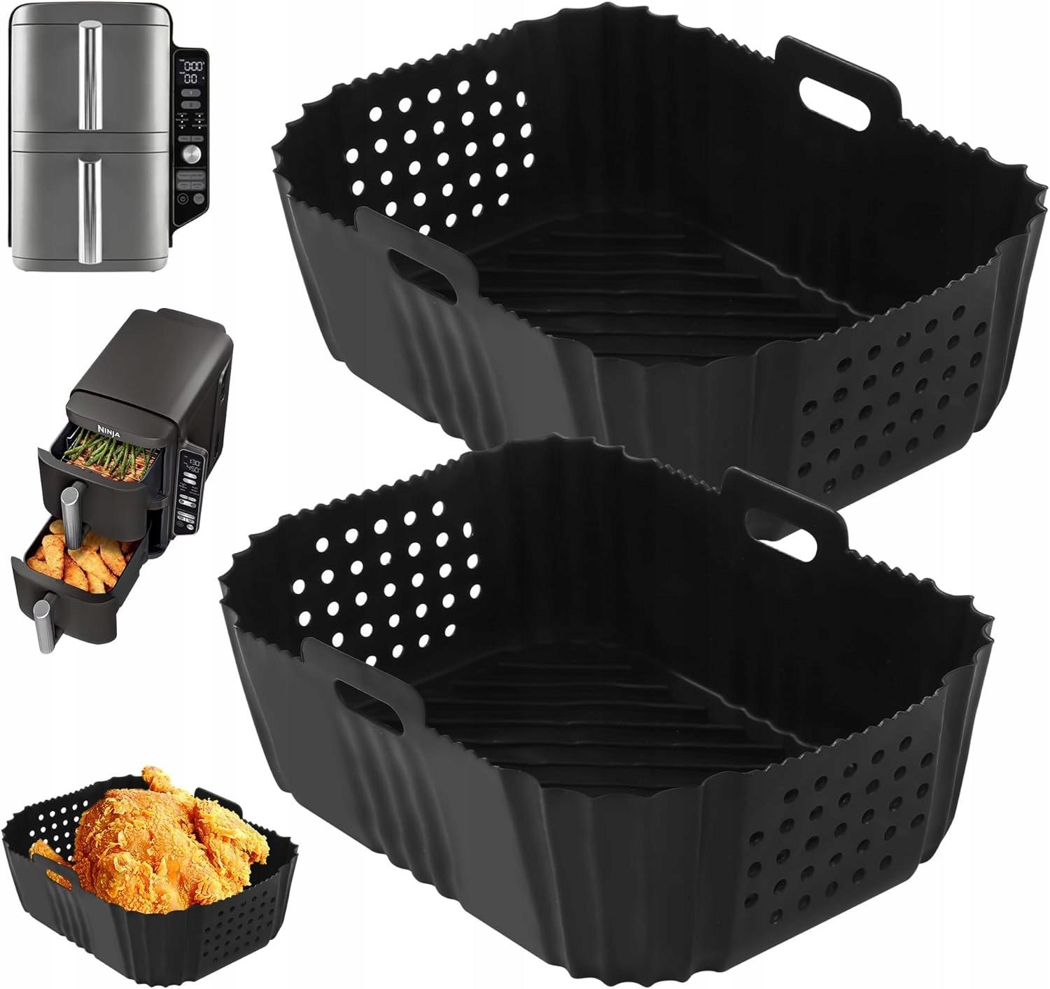 2 db-os Szilikon Air Fryer Betét Készlet (3L / 6L) használat közben