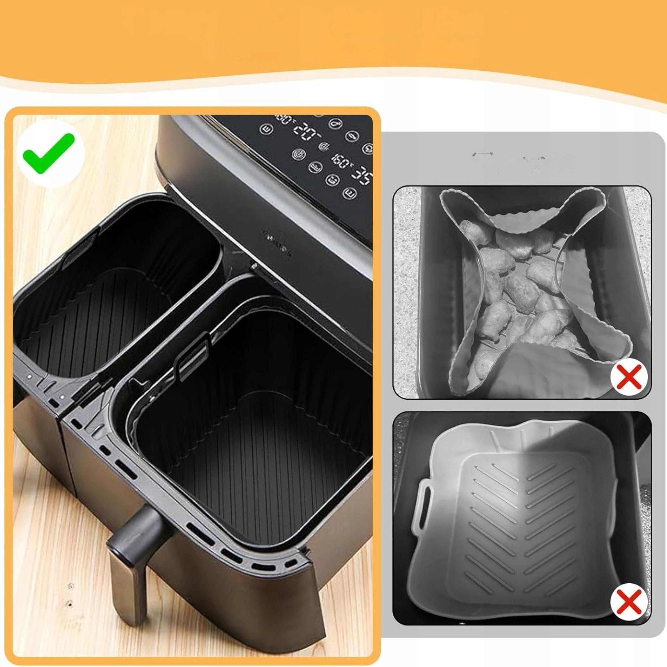 Philips 5000 Series Dual Basket Steam Airfryer - A szilikon betét domború alja, ami elvezeti a felesleges zsiradékot