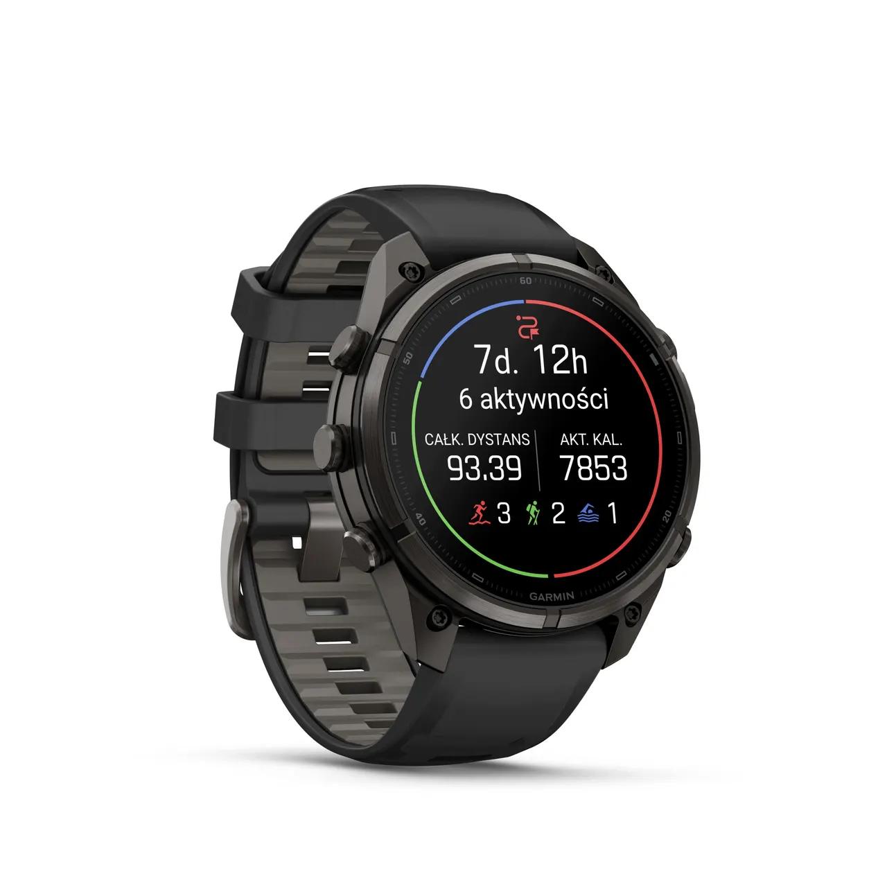 Garmin fēnix 9 - Az óra hátlapja az érzékelőkkel és a titán tok részleteivel