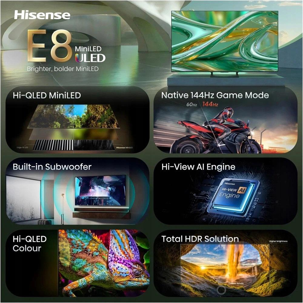 Hisense E8Q - A VIDAA operációs rendszer kezdőképernyője működés közben