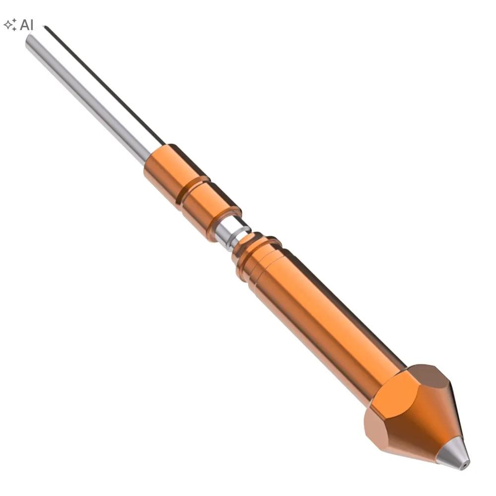 Creality Ender-3 V4 - közelkép a bimetál heatbreakről és az edzett acél hegyről